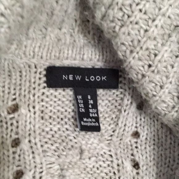 New Look Gray Cable Cardigan Size Small - Picture 4 of 6